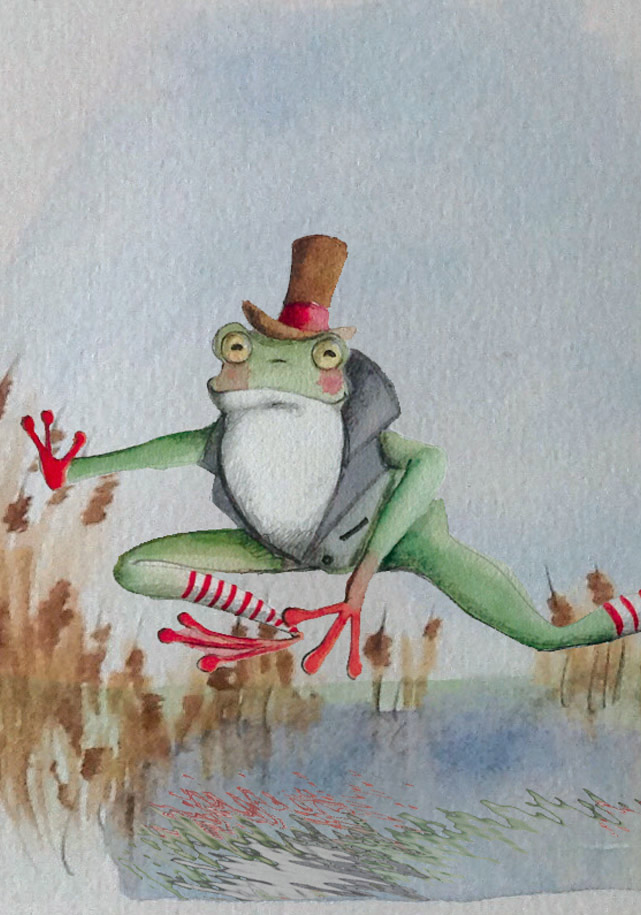 ranocchio con lago cecilia cavallini